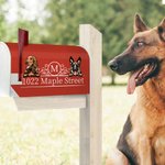 Personalized Multicolor Cartoon Dog Cat Magnetic Mailbox Cover Sticker with Initial and Address Garden Outdoor Decor Housewarming Gift for Pet Lovers