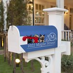 Personalized Multicolor Cartoon Dog Cat Magnetic Mailbox Cover Sticker with Initial and Address Garden Outdoor Decor Housewarming Gift for Pet Lovers