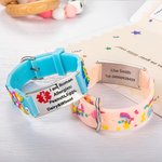 Personalisierte Dinosaurier Fantasy Einhorn Schmetterling Fahrzeug einstellbare Silikon medizinische Alarm-ID-Armband mit eingraviertem Text Notfall Geschenk für Kinder