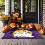 Henkilökohtainen monivärinen Booey Bat Pumpkin 1 - 6 Dog Ghosts Design Liukumaton ovimatto nimellä Halloween Home Decor Lahja perheelle
