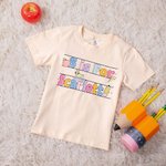 Personalized Cute Alphabet 100% Cotton Kid T-Shirt with Initial and Name First Day of School Outfit Back to School Gift for Boys Girls