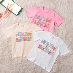 Personalized Cute Alphabet 100% Cotton Kid T-Shirt with Initial and Name First Day of School Outfit Back to School Gift for Boys Girls