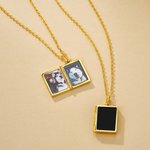 Personligt minimalistiskt vintagehalsband emaljerad bokformad liten box perfekt födelsedags eller jubileumspresent för kvinnor