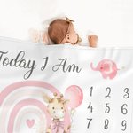 Spersonalizowany koc z imieniem Tęczowa żyrafa Miesięczny kamień milowy Koc z imieniem Dekoracja przedszkola Rekwizyt fotograficzny Baby Shower Prezent urodzinowy dla niemowląt Chłopcy Dziewczynki