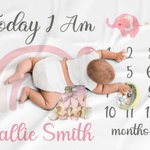 Spersonalizowany koc z imieniem Tęczowa żyrafa Miesięczny kamień milowy Koc z imieniem Dekoracja przedszkola Rekwizyt fotograficzny Baby Shower Prezent urodzinowy dla niemowląt Chłopcy Dziewczynki