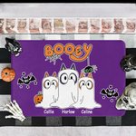 Henkilökohtainen monivärinen Booey Bat Pumpkin 1 - 6 Dog Ghosts Design Liukumaton ovimatto nimellä Halloween Home Decor Lahja perheelle