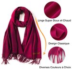 Écharpe Super Douce Personnalisée avec Fleur de Naissance et Nom Brodés Cadeau Anniversaire Fête Noël pour Femme Homme Famille