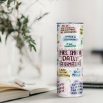 Vaso personalizado de 20oz con texto y pajita Regalo de agradecimiento y ánimo para el profesor