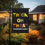 Drapeau de Jardin Personnalisé avec Texte Thème Happy Halloween Décoration de Jardin Cadeau Halloween Fête pour Famille