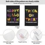 Drapeau de Jardin Personnalisé avec Texte Thème Happy Halloween Décoration de Jardin Cadeau Halloween Fête pour Famille