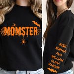 Personlig Halloween Bat Spider Web Momster Dadcula Sweatshirt T-shirt Hoodie med 1-6 namn Multicolor Tillgänglig Holiday Party Present för familjen