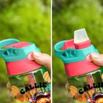 Personalisierte Halloween Hochland Kuh Thema 17oz Kind Name Wasserflasche mit Stroh und Spill-Proof-Deckel zurück zu Schule Herbst Halloween Geschenk