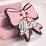 Personalisierte 3D Effekt Cheer Bow Tasche Charm Button mit Namen Zubehör für Bogg Team Cheering Geschenk für Frauen Mädchen Cheerleader