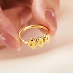 Spersonalizowany numer anioła Pozytywne znaczenie 3D Bubble Letter Ring Dainty Biżuteria Urodziny Rocznica Wdzięczność Prezent dla kobiet Dziewczyny