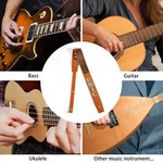 Courroie de guitare en cuir ajustable avec nom Cadeau d'anniversaire pour joueur de guitare