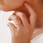 Spersonalizowany numer anioła Pozytywne znaczenie 3D Bubble Letter Ring Dainty Biżuteria Urodziny Rocznica Wdzięczność Prezent dla kobiet Dziewczyny