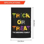 Drapeau de Jardin Personnalisé avec Texte Thème Happy Halloween Décoration de Jardin Cadeau Halloween Fête pour Famille