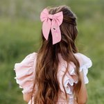 Personalized Cute Ballerina Hair Bow Clip with Embroidery Name Encourage Birthday Gift for Girls