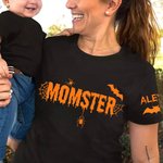 Personlig Halloween Bat Spider Web Momster Dadcula Sweatshirt T-shirt Hoodie med 1-6 namn Multicolor Tillgänglig Holiday Party Present för familjen