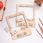 Personalized Wooden Removable Tag First Last Day of Photo Prop Frame Classroom Decor Party Supplies Back to School Graduation Gift for Teacher