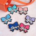 Personalisierte 3D Effekt Cheer Bow Tasche Charm Button mit Namen Zubehör für Bogg Team Cheering Geschenk für Frauen Mädchen Cheerleader
