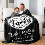 Personalized Family Will Always Be Connected By Heart Family Blanket with 1-24 Names Soft and Warm Birthday Housewarming Gift for Family