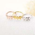 Spersonalizowany numer anioła Pozytywne znaczenie 3D Bubble Letter Ring Dainty Biżuteria Urodziny Rocznica Wdzięczność Prezent dla kobiet Dziewczyny