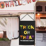 Drapeau de Jardin Personnalisé avec Texte Thème Happy Halloween Décoration de Jardin Cadeau Halloween Fête pour Famille