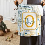 Personalized Colorful Initial Name Word Cloud Large Capacity Collapsible Laundry Storage Basket with Handle Birthday Housewarming Gift for Boys Girls