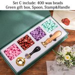 Henkilökohtainen Vintage kaiverrettu vaha Seal Stamp Kit kahvalla vaha helmiä vaha lämmitin lusikka ja laatikko häät syntymäpäivälahja pari Craft ystäville