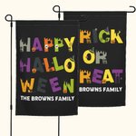 Drapeau de Jardin Personnalisé avec Texte Thème Happy Halloween Décoration de Jardin Cadeau Halloween Fête pour Famille