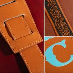 Courroie de guitare en cuir ajustable avec nom Cadeau d'anniversaire pour joueur de guitare