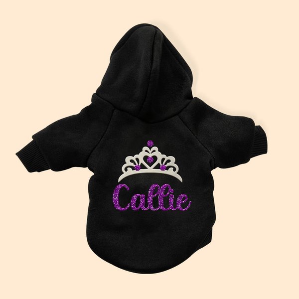 Personalisierte Multicolor beflockte Krone warmen weichen Hund Hoodie mit Glitter Name für alle Rasse niedlichen Haustier Party Kostüm Festival Geburtstag Geschenk