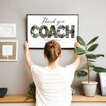 Personalised Thank You Coach 18 Photos Collage Canvas Painting Wall Art with Text Home Decor Birthday Retirement Team Appreciation Gift for Coach