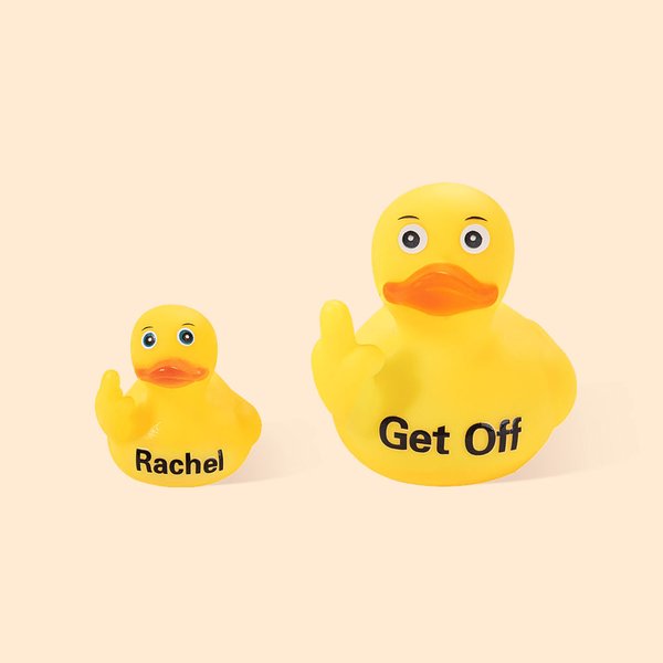Personalized Double Middle Finger Duck with Text Desktop Decoration Interesting Car Accessory Gift for Friend Colleague