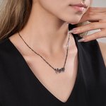 Personalised Gothic Old English Dripping Font Name Necklace Punk Jewellery Halloween Gift for Women Men