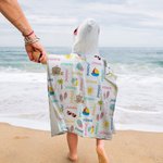 Gepersonaliseerde Zonnebril Kasteel Slippers Zachte Sneldrogende Zomer Kaap Strandlaken Met Naam Vakantie Strand Accessoires Kinderen Cadeau