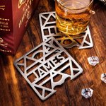 Personalisierter Flaschenöffner Untersetzer mit Namen aus Edelstahl Kapselheber Geburtstag Hauseinweihung Party Geschenk für Familie Freunde