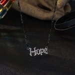 Personalised Gothic Old English Dripping Font Name Necklace Punk Jewellery Halloween Gift for Women Men