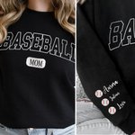 Personlig Baseball Sport Mamma Sweatshirt med 1-6 Namn Flerfärgad Tillgänglig Game Day Kostym Födelsedagspresent för kvinnor