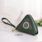 Personalized Portable Pyramid Name Jewellery Bag with Vine Leaf Design Zipper Wedding Birthday Gift for Women