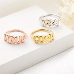 Personalized Bubble 1-6 3D Letter Ring Dainty Jewelry Birthday Mother's Day Anniversary Gift for Her
