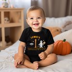 Gepersonaliseerd Schattig Spookje Baby's 1e Halloween 100% Katoenen Baby Rompertje met Naam Halloweencadeau voor Baby Meisjes Jongens Nieuwe Ouders