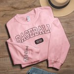 Personlig Baseball Sport Mamma Sweatshirt med 1-6 Namn Flerfärgad Tillgänglig Game Day Kostym Födelsedagspresent för kvinnor