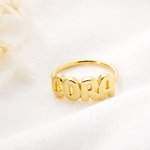 Personalized Bubble 1-6 3D Letter Ring Dainty Jewelry Birthday Mother's Day Anniversary Gift for Her