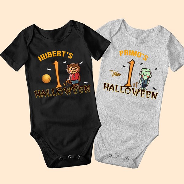 Personalizado Fantasma 1er Halloween 100% Algodón Pelele Bebé con Nombre Regalo de Halloween para Bebés Niñas Niños Padres Recién Nacidos