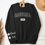 Personlig Baseball Sport Mamma Sweatshirt med 1-6 Namn Flerfärgad Tillgänglig Game Day Kostym Födelsedagspresent för kvinnor
