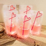 Personalisierter Tragbarer Trinkbeutel Set von 5-10 Stück mit Namen und Strohhalm Wiederverwendbares Trinkpäckchen für Geburtstag Party Feier