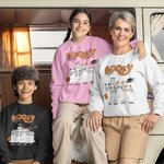 Personalizada Lindo Perro Fantasma Calabaza Unisex Niño Adulto Sudadera con Nombre Halloween Acción de Gracias Regalo para la Familia