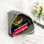 Personalized Portable Pyramid Name Jewellery Bag with Vine Leaf Design Zipper Wedding Birthday Gift for Women